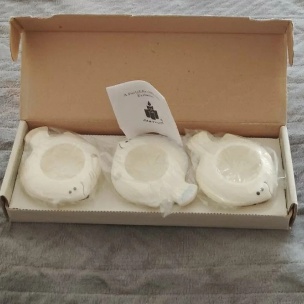 Vintage PartyLite Aqua Pals Bisque Porcelain Candle Floater - Fish Candle Holder